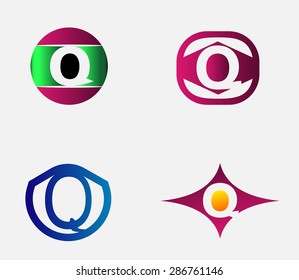 Letter Q logo. Alphabet vector logotype design. 
