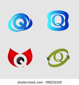 Letter Q logo. Alphabet vector logotype design.
