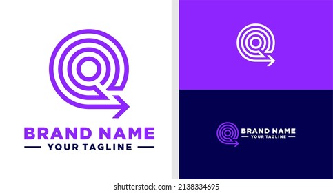 CARTA Q LOGO FLECHA DIGITAL EDITABLE