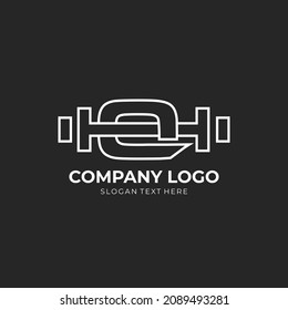Letter Q Logo With barbell. Fitness Gym logo. fitness vector logo design for gym and fitness