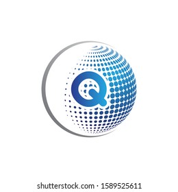 letter q logo circle abstract