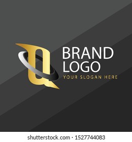 Letter Q Logo with circle ring concept. Premium Vector letter Logo in two color variations. Beautiful Logotype design for luxury company branding. Elegant identity design in black and gold.