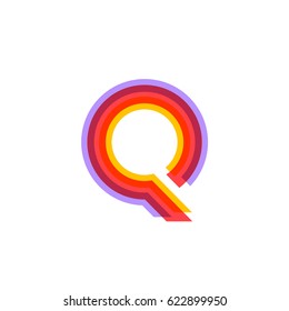 Letter Q logo with Colorful three line, real estate, apartment, condo, house, modern, digital, technology logotype