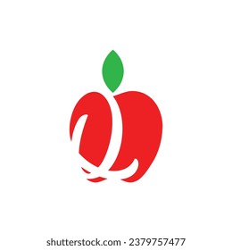 Letter Q logo design with Apple Vector elements for natural application, ecology illustration design template