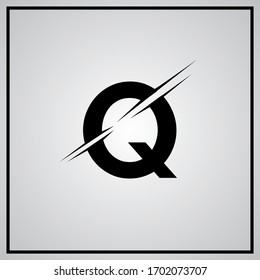 letter Q logo design with a creative cut , vector
