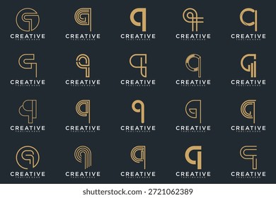 Paquete creativo del diseño del logotipo de la letra Q