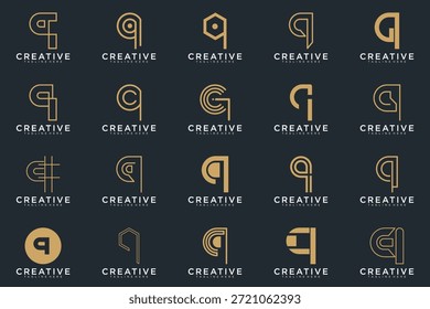 Paquete creativo del diseño del logotipo de la letra Q
