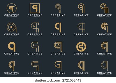 Paquete creativo del diseño del logotipo de la letra Q