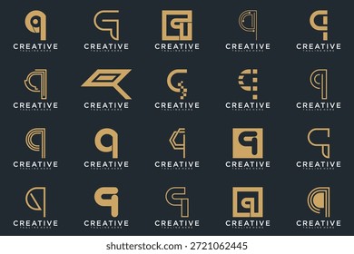 Paquete creativo del diseño del logotipo de la letra Q