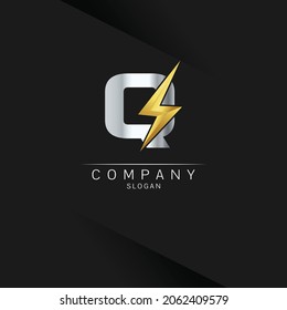 letter Q logo design, Electrical Bolt Logo Vector