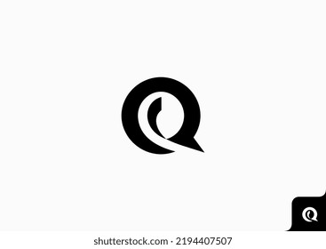 letter Q logo design flat minimalist concept