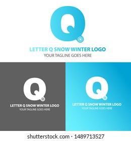 Letter Q Logo Design With Icon Snow. Modern Logo Design. Color Gradation