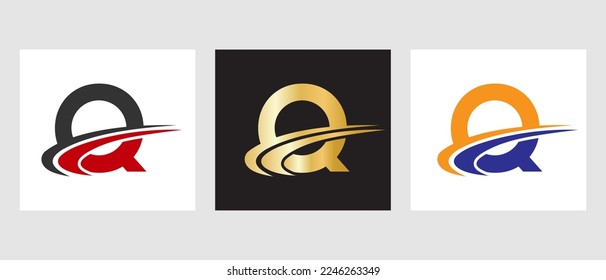 Letter Q Logo Design For Marketing And Finance Business. Initial Q Logotype Sign