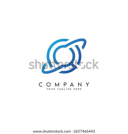 Letter Q logo design with orbit ring planet style vector icon.