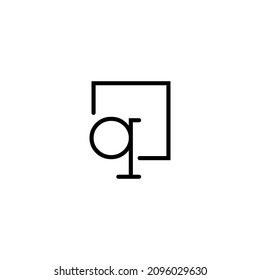 letter Q Logo design with square frame line art. Vector illustration for Business logo, icon and symbol