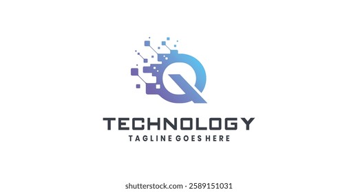 Letter Q logo design for technology