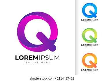 Letter Q Logo Design Template. Creative Modern Trendy Q Typography And Colorful Gradient