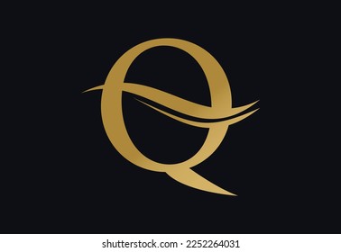 Plantilla de diseño del logotipo de la letra Q, ilustración del vector