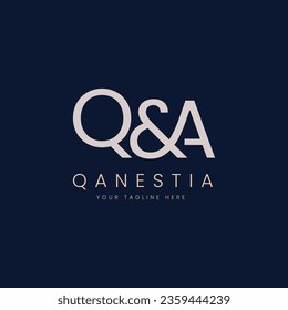 Letter Q And A Logo Design Template. Elegant Q A Logo Initial Vector Mark. Simple vector Logo Brand for Apparel, Fashion, Boutique, Business and Company