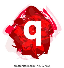 Letter Q, logo design template element, little letter on red abstract, font style, vector illustration
