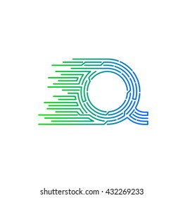 Letter Q logo design template,technology,electronics,digital,logotype