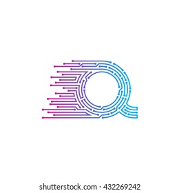 Letter Q logo design template,technology,electronics,digital,logotype