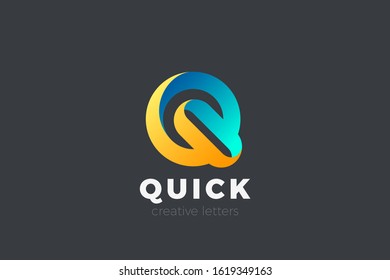 Letter Q Logo design vector template Ribbon Font style Typography.