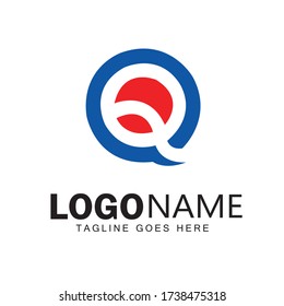 Icono de logotipo y vector de la carta Q