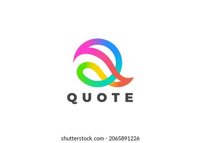 Letter Q Logo Design vector template Media Corporate Ribbon style. Colorful Logotype concept symbol icon