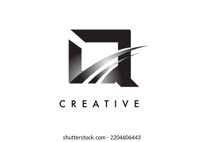 Letter Q Logo Design Vector with Curved Swoosh Lines and Creative Look. Elegant Initial Modern Q Logo Icon Idea Vector Illustration.