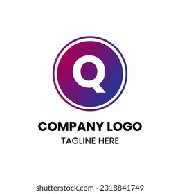 Logo de la letra Q. Q Letra Vector de diseño con círculo y gradiente
