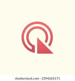 Diseño vectorial del logo de la carta Q con concepto creativo y sencillo