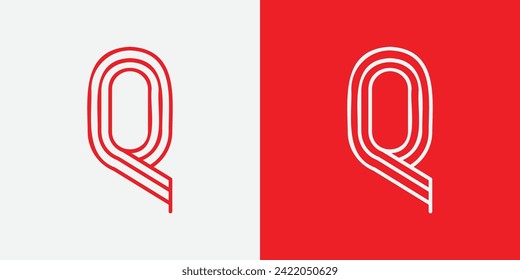 Vector de diseño de logotipo de carta Q