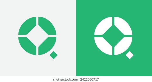 Vector de diseño de logotipo de carta Q