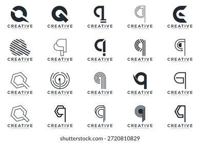 Vector de diseño de logotipo de letra Q abstracto