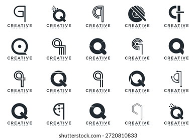 Vector de diseño de logotipo de letra Q abstracto