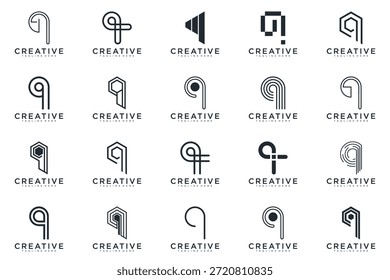 Vector de diseño de logotipo de letra Q abstracto