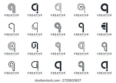 Vector de diseño de logotipo de letra Q abstracto