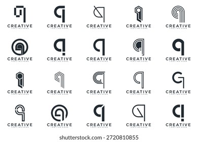 Vector de diseño de logotipo de letra Q abstracto