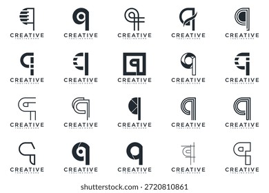 Vector de diseño de logotipo de letra Q abstracto