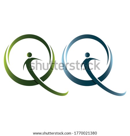 Letter q logo design vector icon symbol template