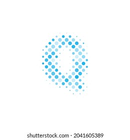 Letter Q logo. Dots logo, dotted shape logotype vector design. Q letter logo in halftone dots style