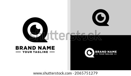 LETTER Q LOGO EYES NEGATIVE SPACE SPY APP