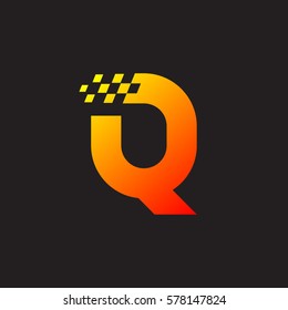 Letter Q logo, fast speed, moving, delivery, Digital and Technology for your Corporate identity