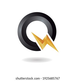 Letter Q logo flash creative concept.