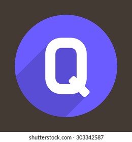 Letter Q Logo Flat Icon Style. Vector