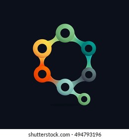 Letter Q logo formed by chain. Connection icon. Vector elements for posters, t-shirts and cards. 