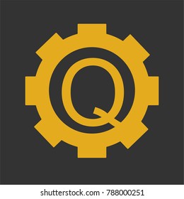 letter Q logo with gear icon