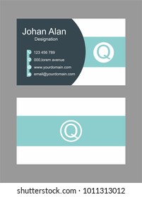 letter Q logo icon with business card vector template