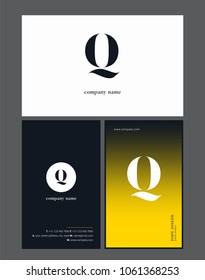 Letter Q Logo icon with business card vector template.
